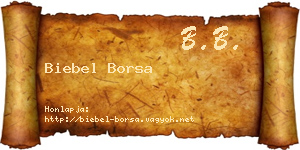 Biebel Borsa névjegykártya